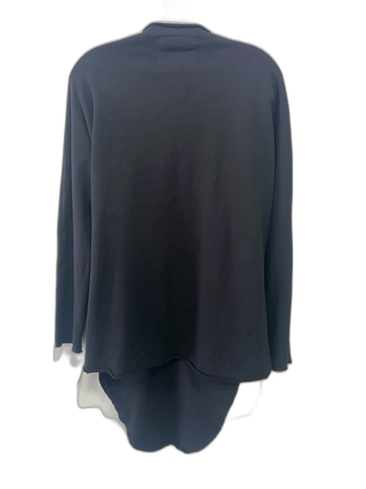 Frank & Eileen Size M/L Black Cotton Long Sleeve Raw Hem Midi Skirt Set Black / M/L