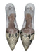 Schutz Shoe Size 8.5 Black & White Leather Slingbacks Snake Skin Print Pumps Black & White / 8.5