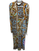 Tory Burch Size 10 Brown, Blue & Multi Viscose Long Sleeve Back Zip Sheath Dress Brown, Blue & Multi / 10