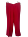 Carolina Herrera Size 8 Red Polyester High Rise Stitch Detail Side Zip Pants Red / 8