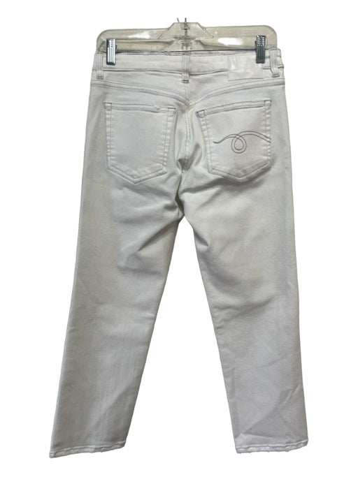 R13 Size 27 White Cotton Denim Button & Zip Straight Leg Jeans White / 27
