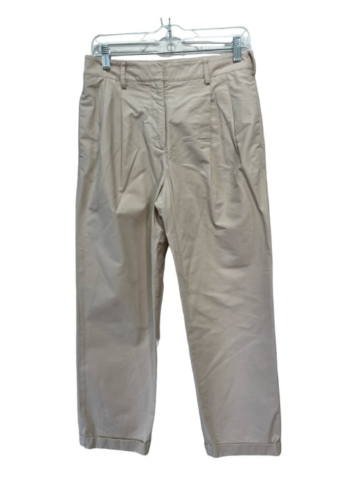TWP Size 2 Tan Cotton Blend Hook & Zip Pleated Cuffed Tapered Pants Tan / 2