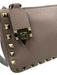 Valentino Beige & Gold Grained Leather Calfskin Rockstud Suede Lining Bag Beige & Gold / Small