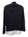 Brochu Walker Size XS Black & White Wool & Cashmere Turtleneck Raw Edge Sweater Black & White / XS