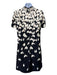 Valentino Size 38 Black, Cream, Pink Viscose Blend Collar Floral Midi Dress Black, Cream, Pink / 38