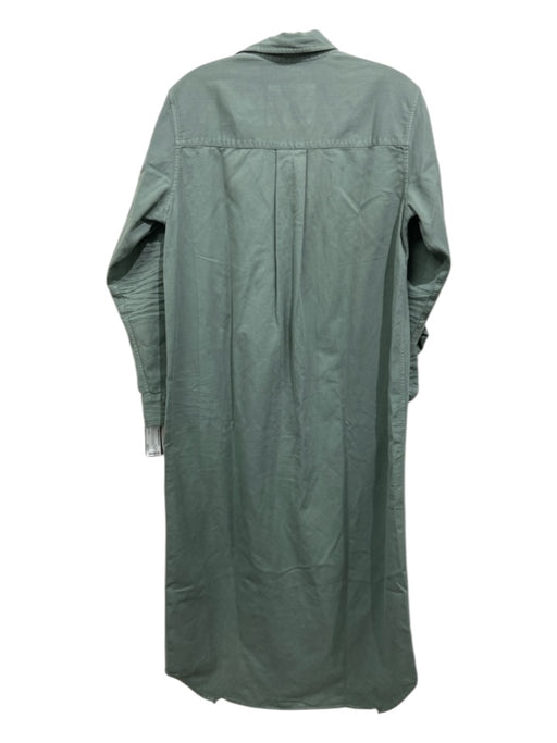 Frank & Eileen Size S Slate Green Cotton Shirt Dress Button Up Midi Dress Slate Green / S