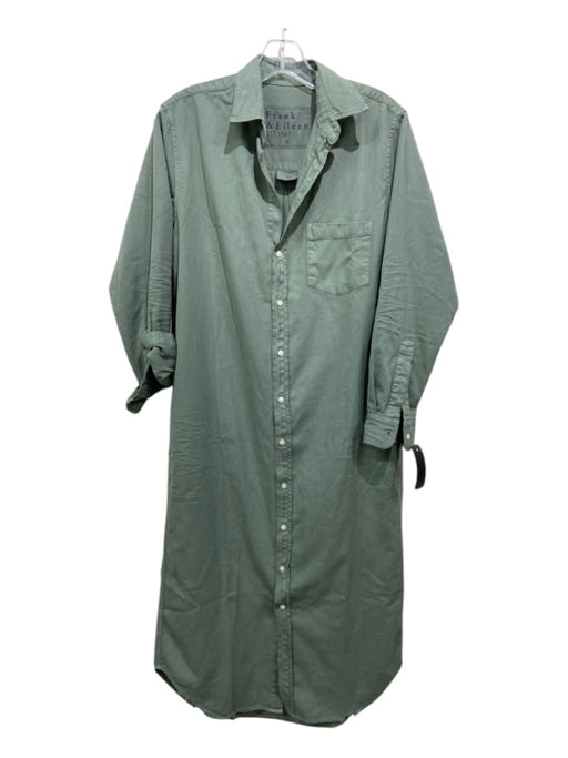 Frank & Eileen Size S Slate Green Cotton Shirt Dress Button Up Midi Dress Slate Green / S