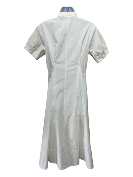 Proenza Schouler Size 4 White Cotton Blend Short Sleeve Button Front Maxi Dress White / 4
