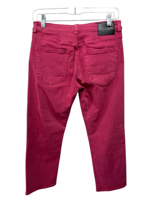 R13 Size 27 Pink Cotton Blend Mid Rise Dyed 5 Pocket Straight Leg Jeans Pink / 27