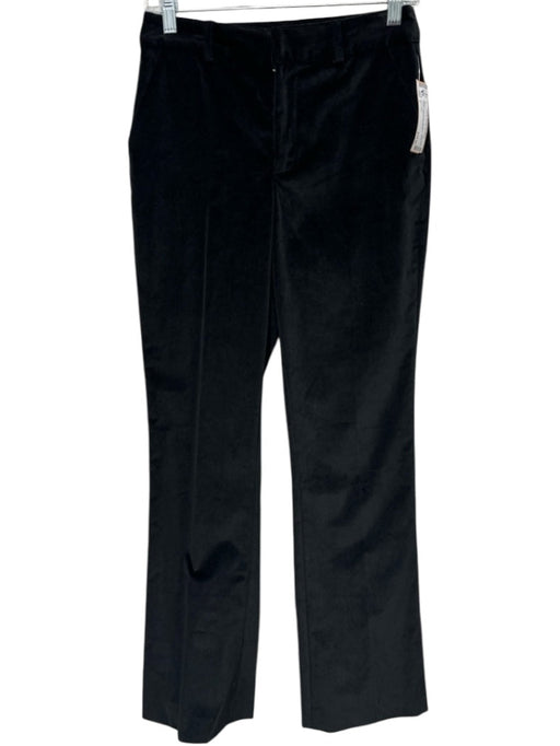 Cinq a Sept Size 2 Black Cotton Blend Mid Rise Velvet pocket Straight Pants Black / 2