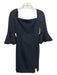 Carolina Herrera Size 4 Black Polyester Blend Square Neck Flare Sleeve Dress Black / 4