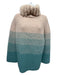 Fendi Size 2/4 Peach & Aqua Virgin Wool Blend Rib Knit Fur Detail Ombre Sweater Peach & Aqua / 2/4
