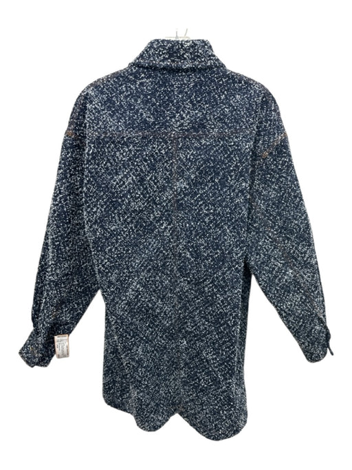 Stella McCartney Size Large Med Dark Wash Cotton Denim Boucle Oversize Jacket Med Dark Wash / Large