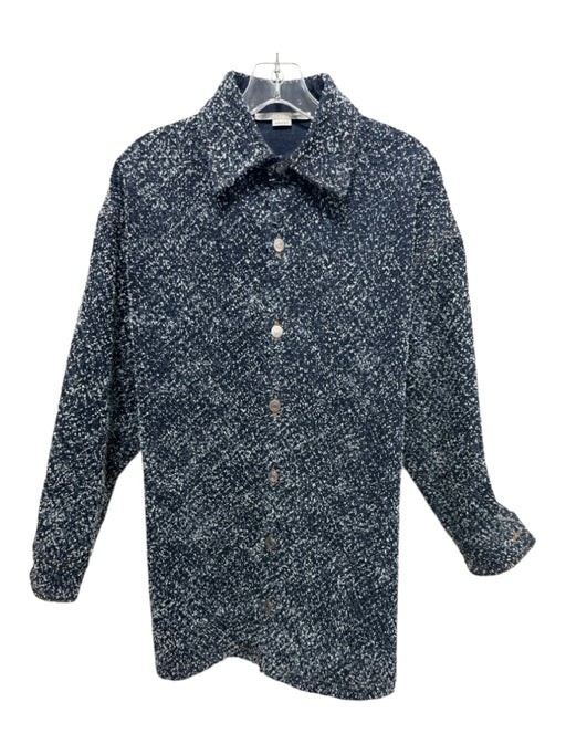 Stella McCartney Size Large Med Dark Wash Cotton Denim Boucle Oversize Jacket Med Dark Wash / Large