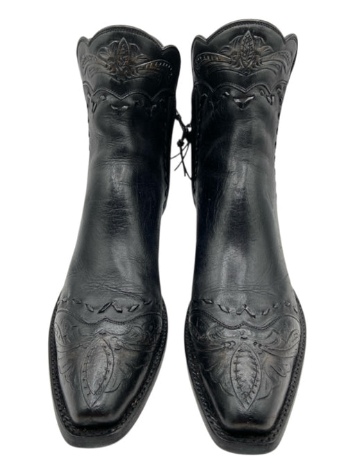 Kemo Sabe Shoe Size 7.5 Black Leather Side Zip Western Block heel Booties Black / 7.5