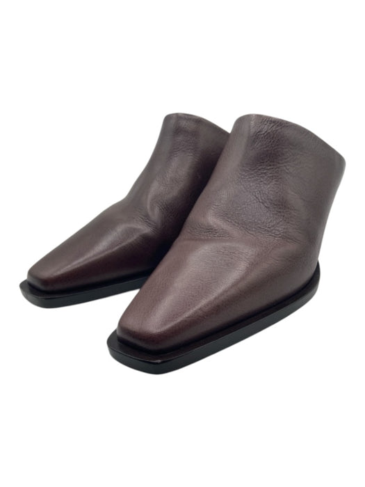 Brunello Cucinelli Shoe Size 38.5 Chocolate Brown & Gunmetal Leather Mules Chocolate Brown & Gunmetal / 38.5