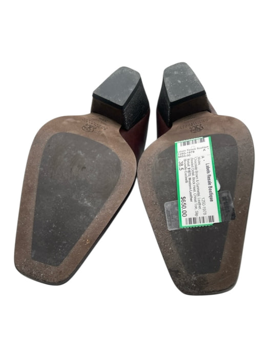 Brunello Cucinelli Shoe Size 38.5 Chocolate Brown & Gunmetal Leather Mules Chocolate Brown & Gunmetal / 38.5