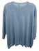 Peserico Size 40 Light Blue Linen & Cotton 3/4 Sleeve Knit Side Slit Top Light Blue / 40