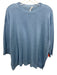 Peserico Size 40 Light Blue Linen & Cotton 3/4 Sleeve Knit Side Slit Top Light Blue / 40