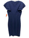 Michael Kors Collection Size 4 Navy Blue Wool Blend Flutter Cap sleeve Dress Navy Blue / 4