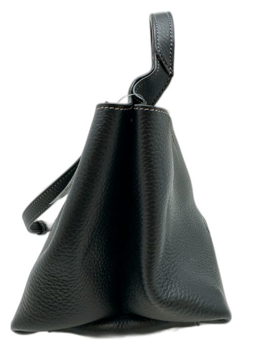 Tods Black Leather Top Handle Zip Crossbody Bag Black / S