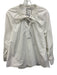 MaxMara Size 0 White Poplin Cotton Drawstring Neck Long Sleeve Cuff Links Top White / 0