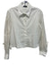 Peserico Size 40 White & Cream Cotton & Silk Long Sleeve Sheer Sleeve Blouse Top White & Cream / 40