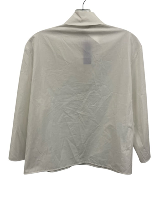 Akris Punto Size 4 White Cotton 3/4 Flare Sleeve 1/2 Zip Collar Top White / 4