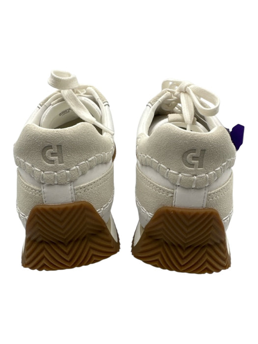 Cole Haan Shoe Size 8B White & Beige Suede Color Block Low Top Lace Up Sneakers White & Beige / 8B