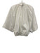 Patou Size 36 White Cotton Collar Neck Button Down Wide Sleeves Elastic Band Top White / 36