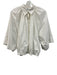 Patou Size 36 White Cotton Collar Neck Button Down Wide Sleeves Elastic Band Top White / 36