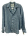 Frank & Eileen Size S Navy, Blue & White Cotton Collar Neck Button Down Top Navy, Blue & White / S