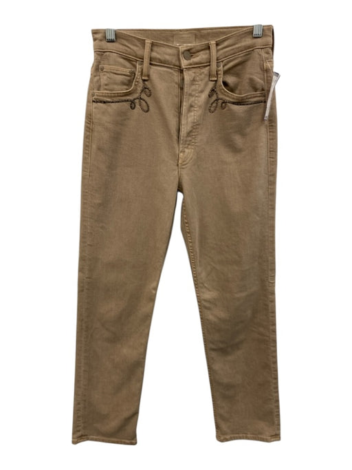 Mother Size 26 Camel Beige Cotton Blend Button & Zip Straight Leg Jeans Camel Beige / 26