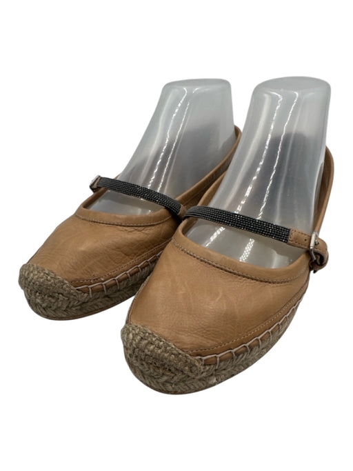 Brunello Cucinelli Shoe Size 37 Camel Brown Leather Rope sole Espadrille Camel Brown / 37