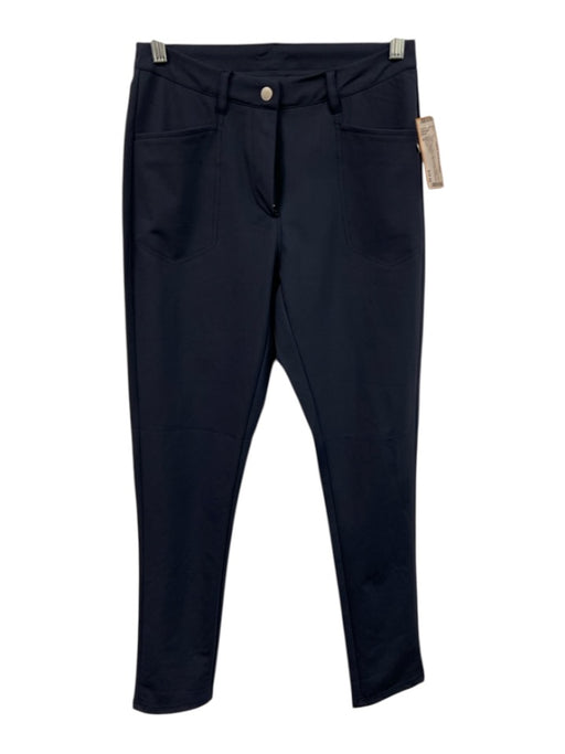 Abacus Size 6 Navy Blue Nylon Blend Snap Button Athleisure Zip Fly Slim Pants Navy Blue / 6