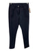 Abacus Size 6 Navy Blue Nylon Blend Snap Button Athleisure Zip Fly Slim Pants Navy Blue / 6