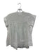 Marant Etoile Size 36 White Coin Pearl Pintuck Pleats Cap Sleeve 1/2 Button Top White / 36