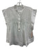 Marant Etoile Size 36 White Coin Pearl Pintuck Pleats Cap Sleeve 1/2 Button Top White / 36