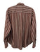 Brunello Cucinelli Size XS Maroon Brown & Cream White Cotton & Silk Striped Top Maroon Brown & Cream White / XS