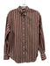 Brunello Cucinelli Size XS Maroon Brown & Cream White Cotton & Silk Striped Top Maroon Brown & Cream White / XS