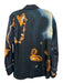 Chloe Size Est S Blue, Orange & Black Silk Twill Printed Long Sleeve Top Blue, Orange & Black / Est S