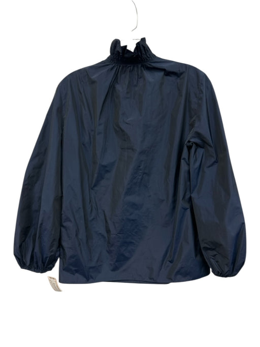 Akris Punto Size 4 Dark Blue Polyester Color Shift Long Balloon Sleeve Top Dark Blue / 4