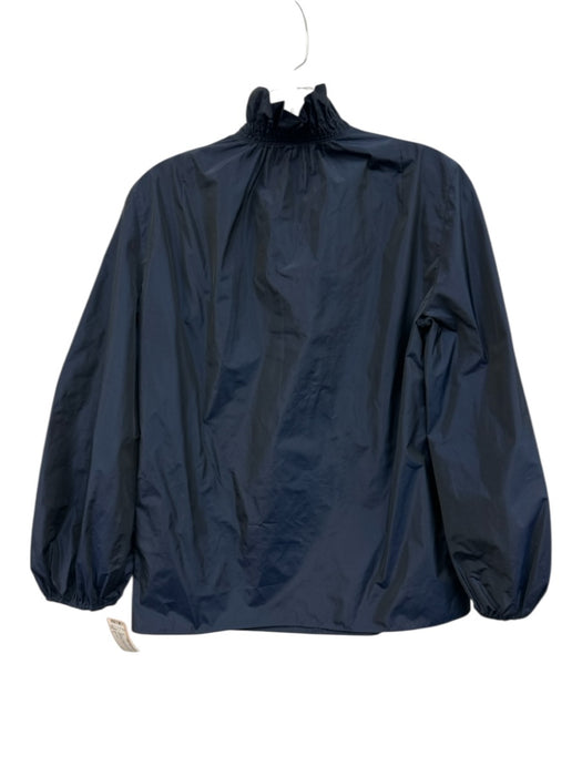 Akris Punto Size 4 Dark Blue Polyester Color Shift Long Balloon Sleeve Top Dark Blue / 4