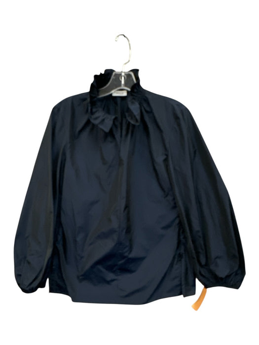 Akris Punto Size 4 Dark Blue Polyester Color Shift Long Balloon Sleeve Top Dark Blue / 4