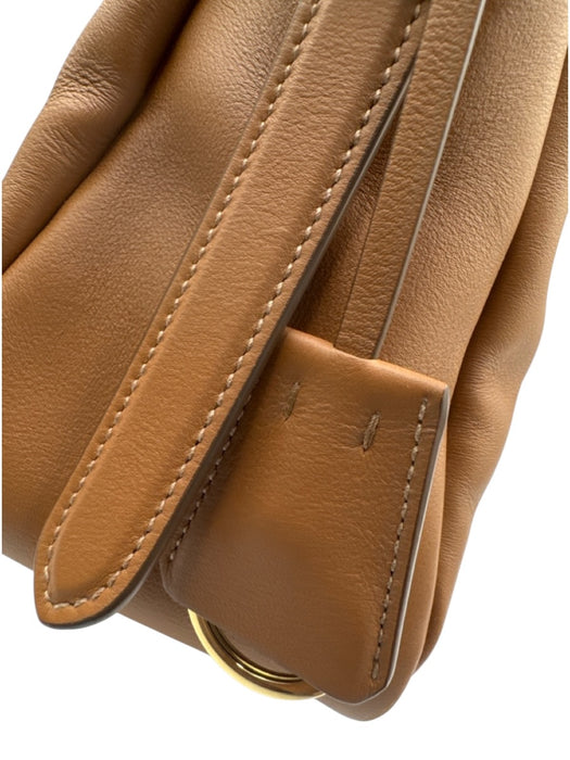 Prada Caramel Brown Leather Zip Top Logo Adjustable Strap Shoulder Bag Caramel Brown / Large