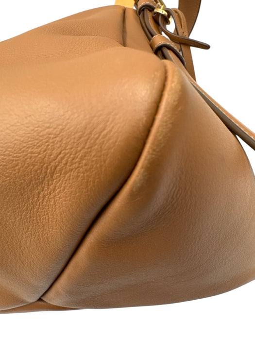 Prada Caramel Brown Leather Zip Top Logo Adjustable Strap Shoulder Bag Caramel Brown / Large