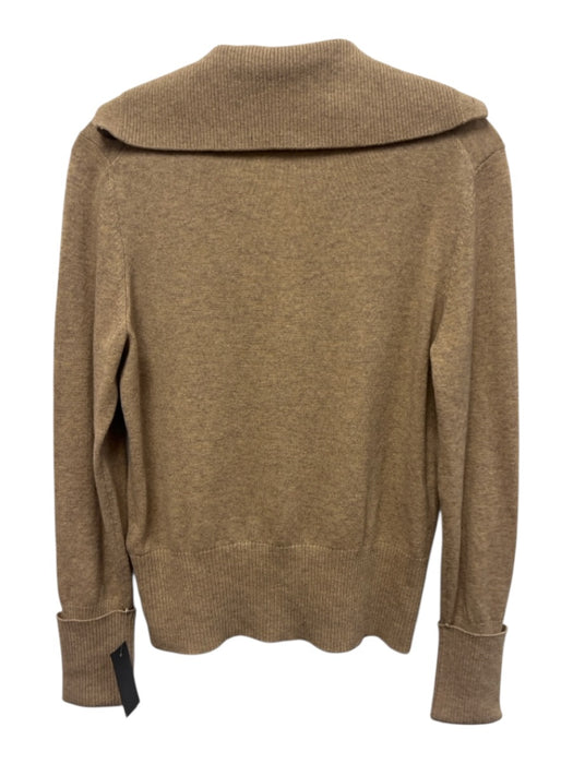 Akris Punto Size 4 Beige Brown Wool & Cashmere Heathered Knit Collared Sweater Beige Brown / 4