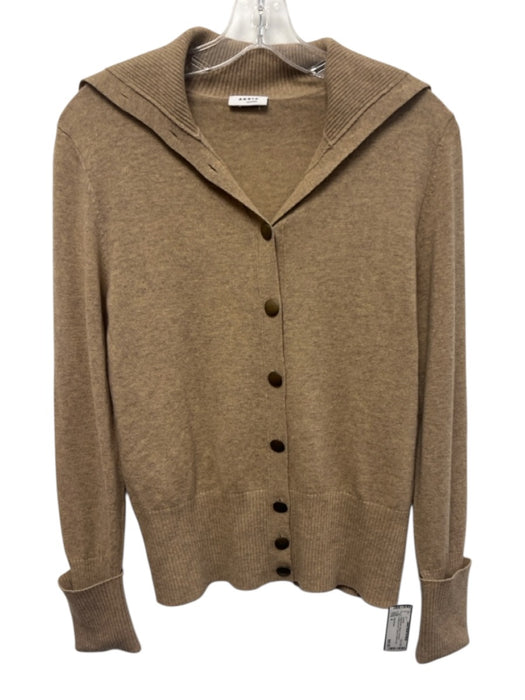 Akris Punto Size 4 Beige Brown Wool & Cashmere Heathered Knit Collared Sweater Beige Brown / 4