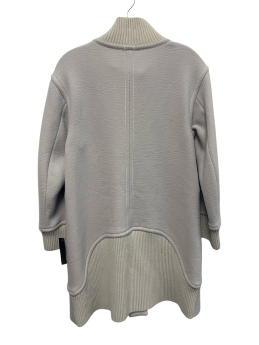 Giorgio Armani Size 40 Gray Purple Wool Blend Button Front Ribbed Detail Coat Gray Purple / 40
