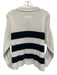 Frank & Eileen Size XS White & Black Cotton Ribbed Knit Striped Cardigan Sweater White & Black / XS